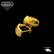 SMS DEEN Clip Earrings, ±2.7GM - Gold 916 Emas - Subang Katup  (Info: ±1.1x0.7CM - 2.75GM)