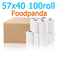 (100roll)กระดาษธงฟ้า  กระดาษความร้อน58/57X38 57x40กระดาษ EDC ฟู้ดแพนด้า  foodpanda  กระดาษใบเสร็จ  ก