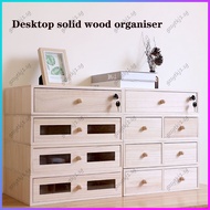 Office desktop organiser drawer solid wood with lock A4 file pocket storage box computer monitor boo