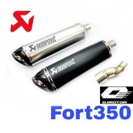 Akrapovic Exhaust QJ Motor Fort 350 Ekzos Tabung Long Muffler Slip On Pipe Fort350 Fortress SCOOTER 