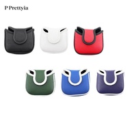 [P Prettyia] Golf Mallet Putter Head Cover Magnetic PU Leather Club Protector Sleeve Mallet Headcove