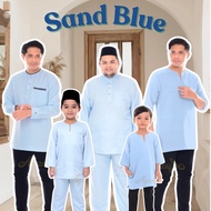 🌹BAJU RAYA 2024 SAND BLUE🌹 Koleksi Warna Biru Laut Baju Lelaki Sedondon Ayah & Anak Baju Melayu & Ku