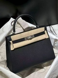 全新 2025 Hermes Kelly 28 黑銀Epsom