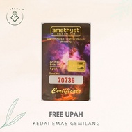 [Kedai Emas Gemilang] 800733 Amethyst Gold Creation 1G Gold Bar (70736) (1.5Cm) (1G) [999 Gold]