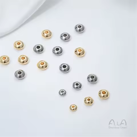 Titanium Steel Abacus Bead Spacer Flying Saucer Bead Spacer Bracelet Necklace Jewelry Accessories St