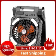 Solar Powered Fan Camping with LED Light, Portable Camping Fan with Solar Panel, Rechargeable Tent C