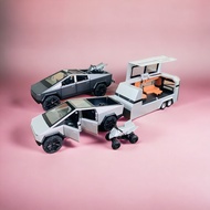[AVAILABLE]Combo Tesla Cybertruck XHD Car Model, mini car, Cyber Truck metal toy motorbike, can open