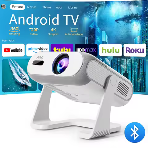 AOC HA116 Mini Smart Projector Android14 Native 720P Support 4K Decoding Auto Focus Auto Keystone 36