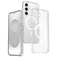 Magnetic Case Crystal Clear 1.5mm TPU PC Phone Back Cover for Samsung Galaxy S25 FE / S24 FE 5G