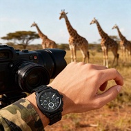 Men Machine Chronograph Black Dial Black Silicone Strap Watches For Men FS4487