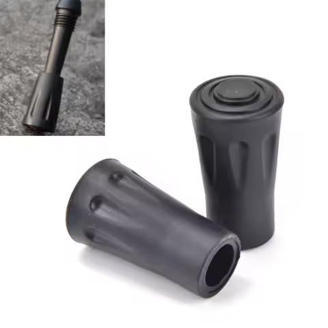 1/2Pcs Durable Walking Stick Non-slip Rubber Sleeve Cane Crutch Tips Pad Mountaineering Hiking Campi