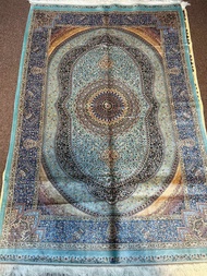 "Iranian Opulence: 4x6 ft 120x180 cm Persian Silk on Silk Carpet - Unveil Artistry in Every Thread 🇮