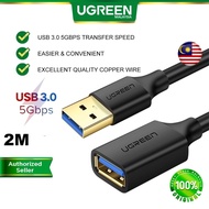 UGREEN USB A Extension Cable Male to Female USB 3.0 USB A To USB A Cables Extension Wire Extend PC Laptop Computer Smart TV PS4 Xbox One SSD U Disk Pen Drive USB 3.0 2.0 Data Cord Dell Asus Acer MSI HP 1 1.5 3 Meter