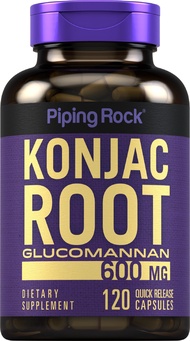 Piping Rock Glucomannan Capsules 600mg | 120 Pills | Konjac Root Fiber Supplement | Non-GMO, Gluten 