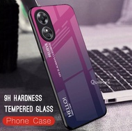 รุ่นใหม่ Case OPPO A18 / A38 เคสกระจกสองสี เคสกันกระแทก เคสออฟโป้ ขอบนิ่ม เคสกระจกไล่สี เคส Oppo a18