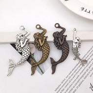10Pcs Mermaid Charms Pendants DIY Jewelry Making Alloy Findings Accessory For Necklaces Earrings