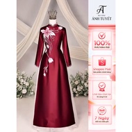 Ao dai for mothers, valentino ruby silk ao dai size S - 4XL