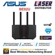 ASUS RT-BE92U BE9700 Tri-band WiFi 7 Router, & 4096-QAM, Multi-link operation (MLO), AI WAN detectio