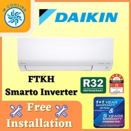 [FREE INSTALLATION] DAIKIN R32 INVERTER SMARTO 1.0HP ~ 2.0HP FTKH with WIFI ADAPTOR