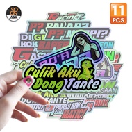 Me Dong Tante Cute Hologram Sticker 11pcs Motorcycle Car Helmet Laptop Vinyl Waterproof Kiss Cut Aes