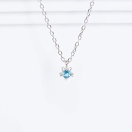 倫敦藍托帕石925純銀貓咪項鍊