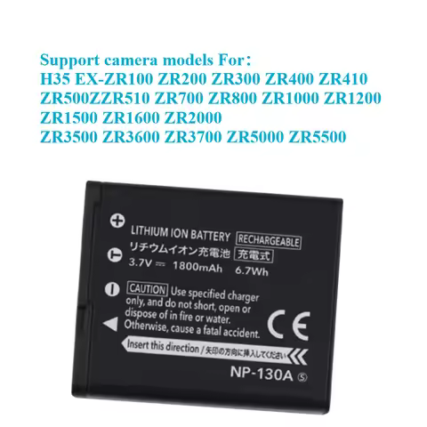 NP-130A For Casio Exilim EX-10 EX-100 EX-H30 EX-ZR100 3.7V 1800mAh Replacement Camera Battery
