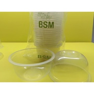 (50PCS) BSM THINWALL U CUP + LID SIZE 400ML 450ML | THIN WALL BSM FLAT ROUND BOWL 400ML 450ML