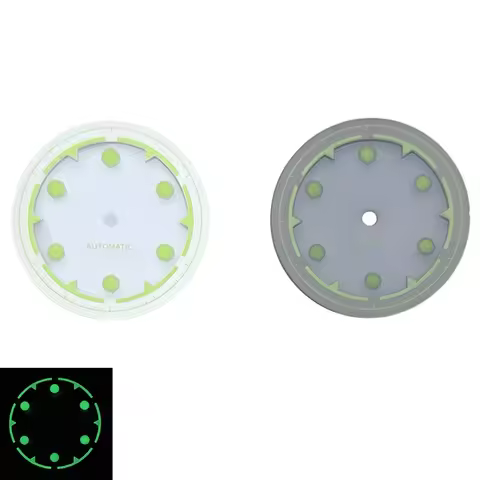 NOOKIDA 28.5mm Green Luminous Transparent Watch Dial Fit NH35/36/4R/7S 3/3.8 o'clock Crown Automatic