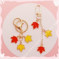 Maple Leaf Keychain Pendant Red Maple Yellow Maple Leaf Backpack Decoration Colorful Creative DIY De