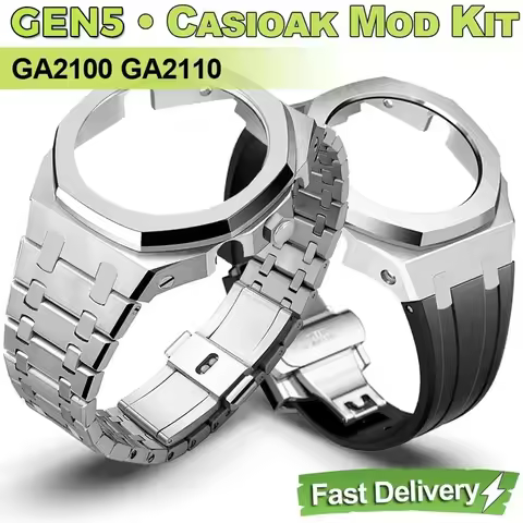 Mod Kit GEN4 Gen5 GA2100 Metal Bezel for G shock Casioak Modification 4th Generation Rubber&Steel Wa