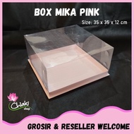 Mika Cake Box PINK Base 35x35x12 INNER Donut Box Cardboard Cake Box