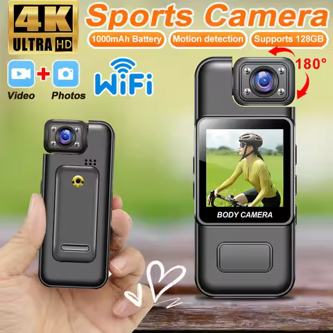 Ultra HD 4K Wifi Camera Digital Video Mini Portable Handheld Law Enforcement Recorder 180° Rotatable