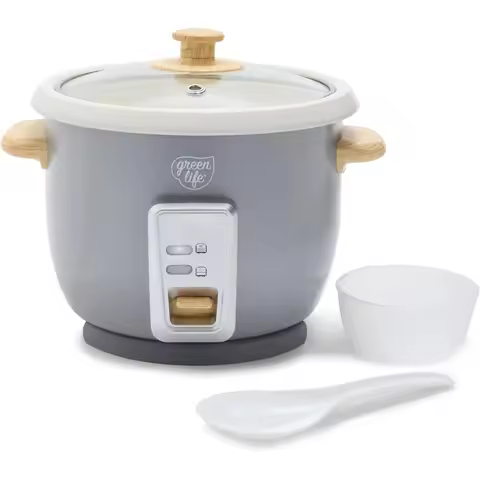 Rice Cooker with Removable PFAS-Free Nonstick Pot for 3-Cups Uncooked/6-Cups Cooked One-Switch Opera