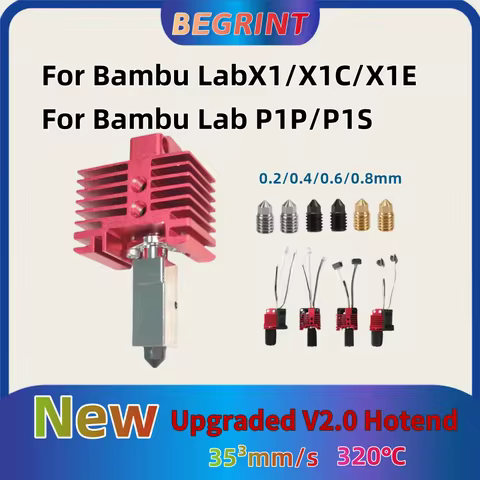 For Bambu Lab Hotend Upgrade TZ 2.0 Version Bi Metal Fit Bamboo X1 X1C X1E P1P P1S hotend Thermistor
