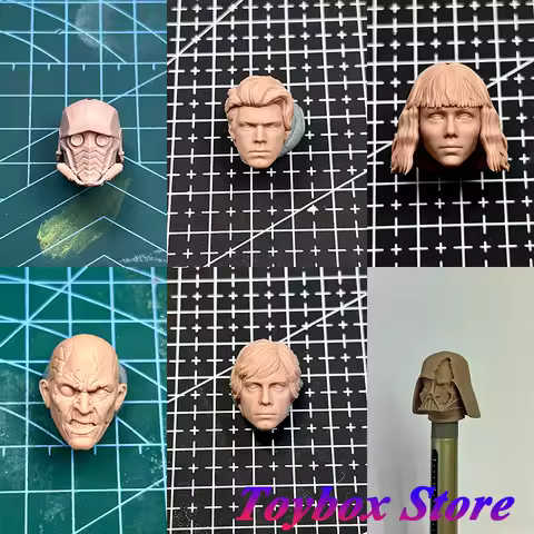 1/12 Luke Sion Man Soldier Star Fiction Movie Anime Helmet Unpainted Head Sculpt Mini Model Toys For