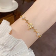 4-leaf clover cat eye bracelet, fashion accessory
