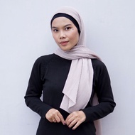 Kerudung Pashmina Plisket HARRAMU Coklat Susu Jilbab Paris Voal Premium Hijab Krudung Mewah Lasercut