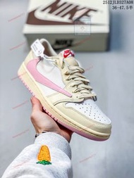 耐克 Travis Scott x Air Jordan 1 Low 低幫 米白粉倒鉤 AJ1   低邦