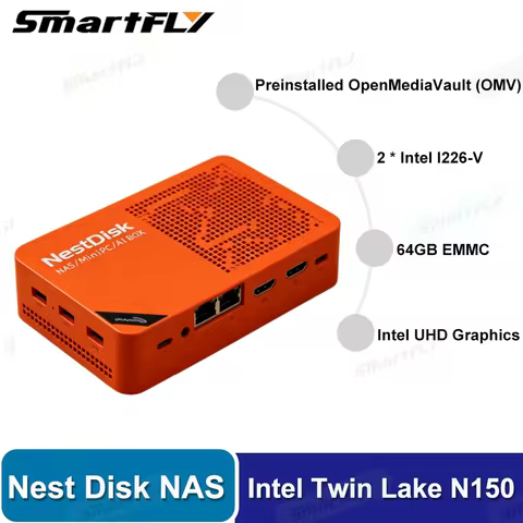 Youyeetoo Nest Disk NAS Intel Twin Lake N150 Mini PC 4-Bay NVMe SSD Dual 2.5GbE 4K Output Desktop Ed