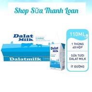 (HSD T3-2026) Thùng 48 Hộp Sữa Tươi Tiệt Trùng Ít Đường Dalat Milk 110ml.