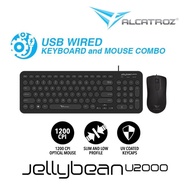 Alcatroz JellyBean U2000 USB Wired Keyboard and Mouse Combo