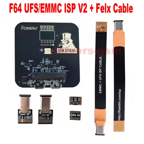 2026 LAST NEW F64/Flash 64 box F64 EMMC/UFS ISP V2 Adapter ,UFS/EMMC FPC V2 Flex cable , For F64 Fla