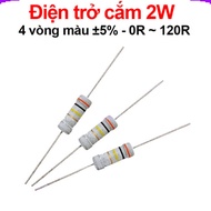 [Buy cheap wholesale prices] (20 pieces) Plug-in resistor 2W 4 color rings ±5% - value 0R to 120R
