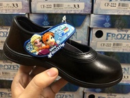 รองเท้านักเรียนอนุบาลหญิงดำChappy ราคาถูก ลายFrozenแบบเทปกาว มีเก็บปลายทาง