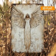 2D Flat - 1pc Guardian Angel Wooden Wall Art Sign, 5.9x7.87 Inches | Vintage Rustic Wooden Decor Wit