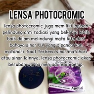 Kacamata Progresif 2in1 Baca dan Jalan Lensa Photocromic Anti Radiasi Bluecromic Frame Police