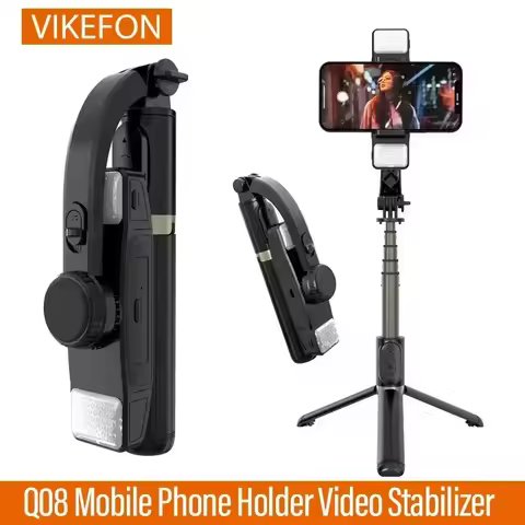 Q08 Mobile Phone Holder Video Stabilizer Bluetooth Selfie Stick Tripod Gimbal Stabilizer for iPhone 