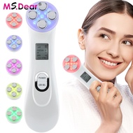 5 in 1 EMS Facial Massager LED Photon Rejuvenation Hot Compress Face Lifting Anti Aging Anti Wrinkles Beauty Tool RF Radio Frequency Device