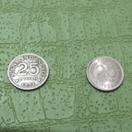 Uang Koin Kuno 25 Rupiah Gambar Burung Tahun 1971
