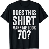 Men's cotton T-shirt Vintage 70th Birthday Decorations Men Gag Funny 70 Birthday T-Shirt